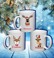 Сімейні білі чашки (кухлі) з принтом "Сім'я Панд"