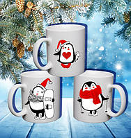 Сімейні білі чашки (кухлі) з принтом "Сім'я Панд"