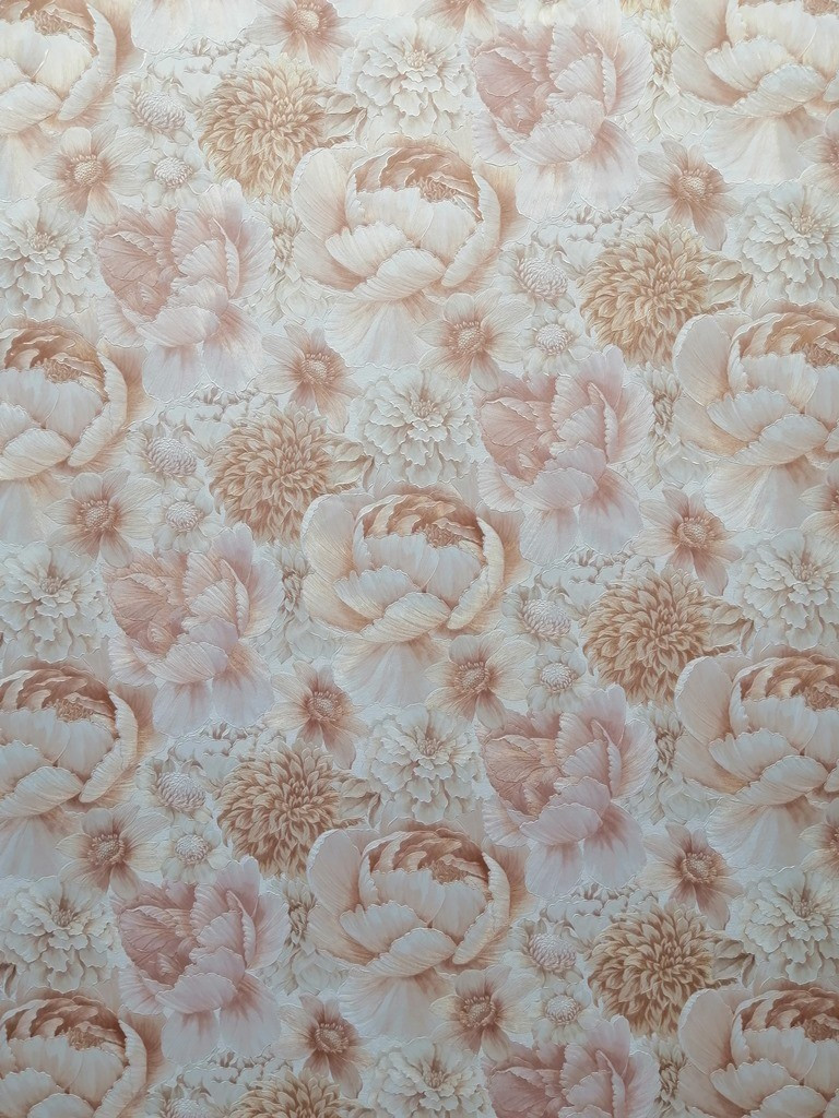 Шпалери флізелін квіти, Помаранчеві шпалери для залу Vinil LS Мая ЭШТ4-1201 (1,06х10,05м.)