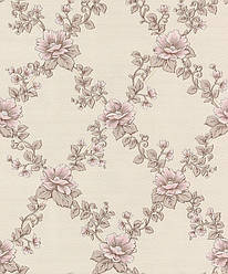 Шпалери з квітами, Бежеві шпалери для залу Vinil LS Клематис ВКV 1-1189 (0,53х10.05 м)
