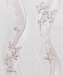 Обои цветы в зал, Бежевые обои в зал гостиную Vinil LS Дания ВКС 1-1310 (0,53х10.05 м)