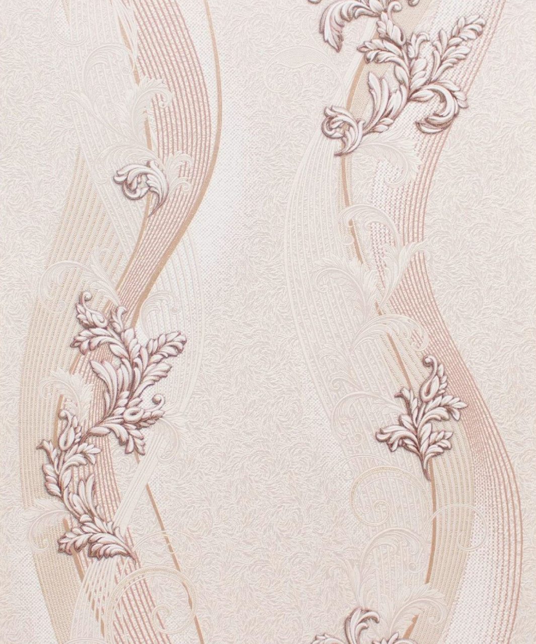 Шпалери рельєфні квіти, Бежеві шпалери для спальні Vinil LS Дания ВКС 2-1310 (0,53х10.05 м)