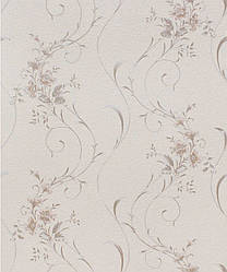 Шпалери квіти в зал, Бежеві шпалери спальня Vinil LS Рико ВКV 2-1221 (0,53х10.05 м)