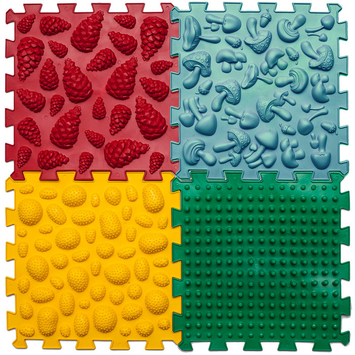 Килимок масажний "Пазли Мікс" 4 елемента Ортек,Україна, фото 1