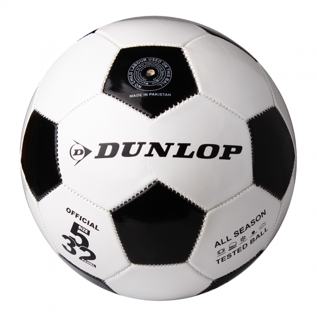 М'яч футбольний Dunlop Football р. 5 (D01842-blk) White/Black, фото 1