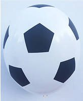 030 Латексна кулька з малюнком м'яч футбольний принт чорним 12" 30см Belbal білий 002 ТМ "Star"