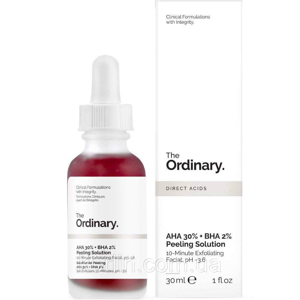 The Ordinary AHA 30% + BHA 2% Peeling Solution Кислотний пілінг для обличчя з 30% AHA-кислот і 2% BHA-кислоти