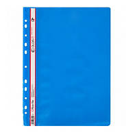 Скоросшиватель пластиковый с перфорацией, формат А4, синий