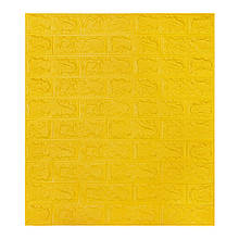 Декоративная 3D панель самоклейка под кирпич Желтый 700x770x5мм