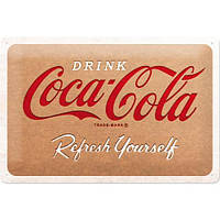 Табличка металлическая Coca Cola - Refresh Yourself | Nostalgic-Art 22308