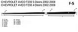 Молдинги на двері для evrolet Aveo T200, T255, ЗАЗ Vida 5-дверн. хетчбек  2002+, фото 6