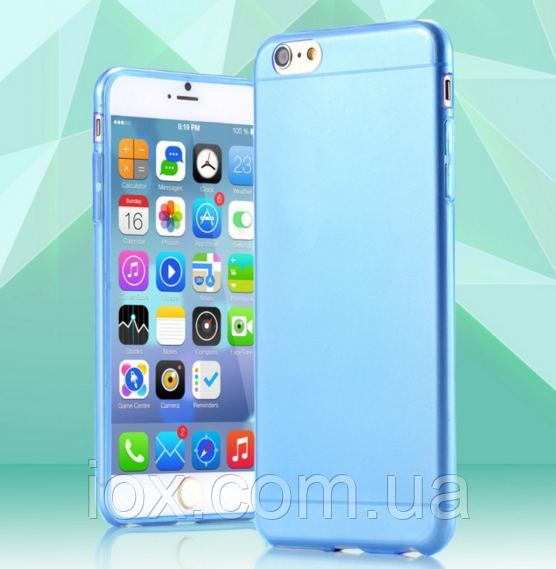 Блакитний пластиковий чохол для Iphone 6, фото 1