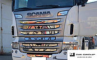 Накладка на решетку радиатора центральная для Scania .