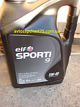 Олія Elf Sporti 9 5W-40, 5 літрів, синтетика (виробник Євросоюз)