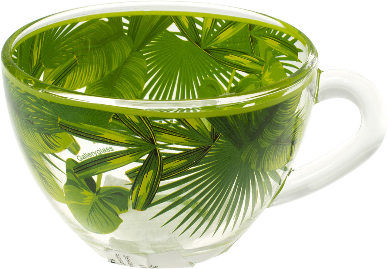 Чашка скло 200мл "Прага. Tropical leaves" кругова деколь №85004529/18c1416/Галерея/(24)
