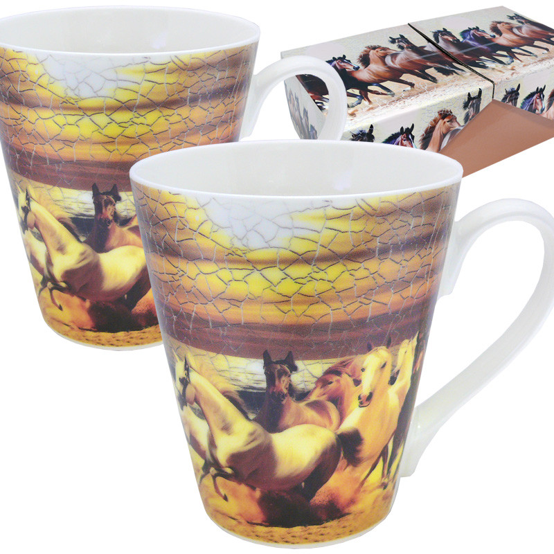 Набір 2 кружки Коні 300 мл., фото 1
