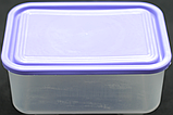 Пластиковий прямокутний контейнер (лоток) 0.8 л з м'якою кришкою (різні кольори кришки), фото 2