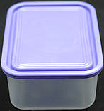Пластиковий прямокутний контейнер (лоток) 0.8 л з м'якою кришкою (різні кольори кришки), фото 4
