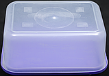 Пластиковий прямокутний контейнер (лоток) 0.8 л з м'якою кришкою (різні кольори кришки), фото 3