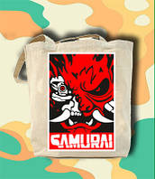 Еко-сумка, шоппер повсякденна з принтом Cyberpunk (Samurai)