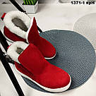 Червоні жіночі зимові черевики натуральний нубук 36 р-р, фото 3