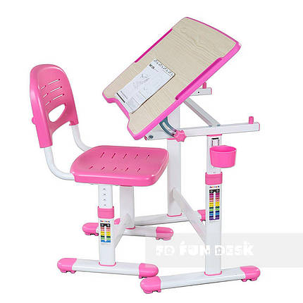 Парта зі стільчиком для дівчинки FunDesk Piccolino II Pink 212116, фото 2