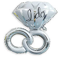 Куля фольгована Кільце срібне подвійне 80х100 см (Китай) в упаковці