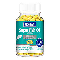Bioglan Omega-3 Super Fish Oil 100 капсул (Биоглан Омега-3 Рыбий Жир, EPA & DHA 556 мг)
