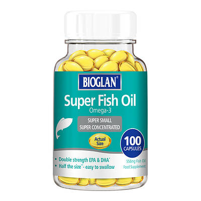 Bioglan Omega-3 Super Fish Oil 100 капсул (Біоглан Омега-3 Риб'ячий Жир, EPA&DHA 556 мг)