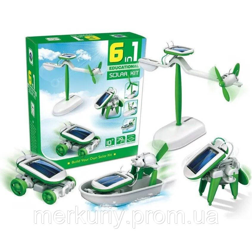 Конструктор робот Robot Kits 6 в 1 на сонячній батареї original Solar Robot Kit