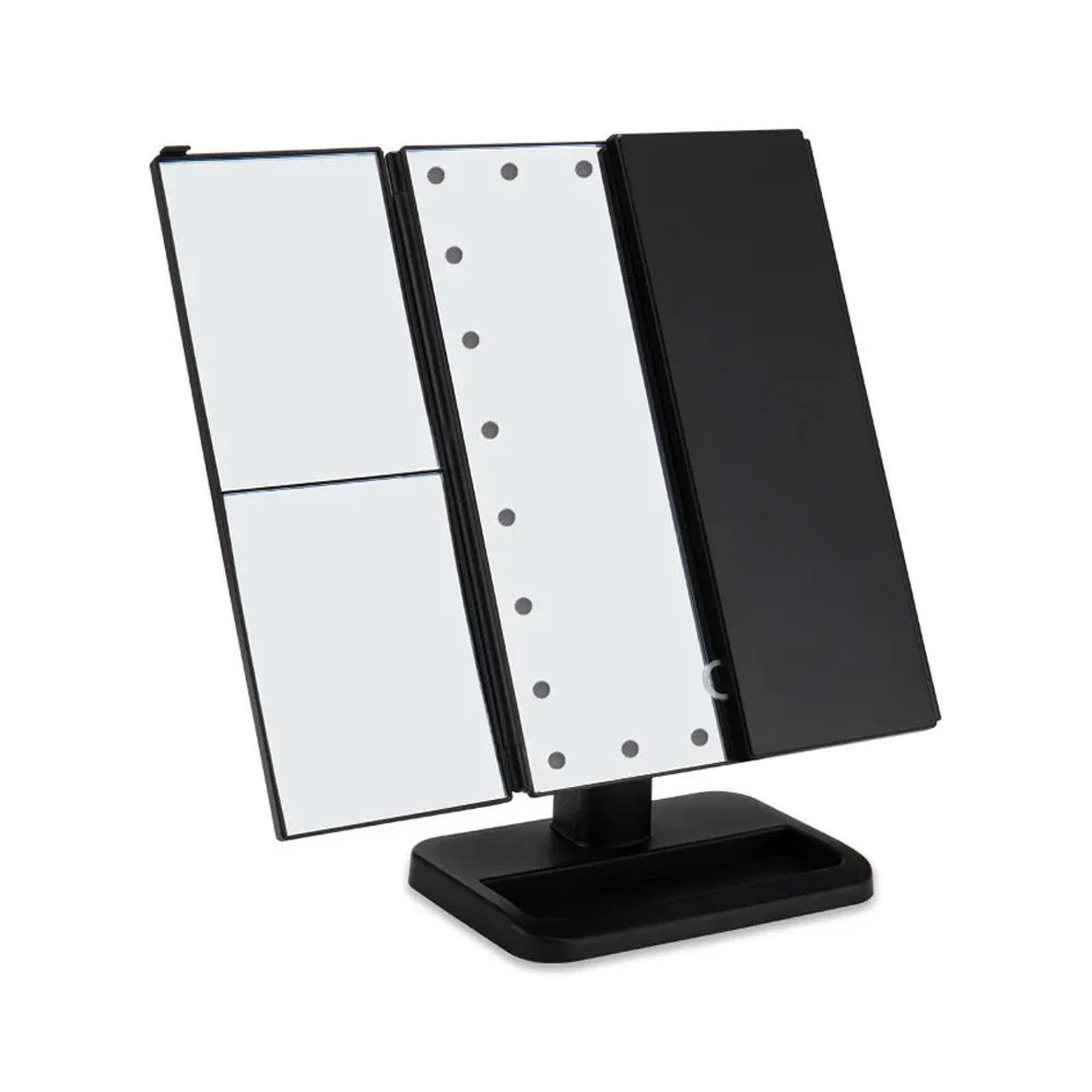 Дзеркало з підсвічуванням косметичне для макіяжу настільне потрійне 22 LED Mirror з діодами