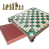 Шахматы Marinakis «Римляне», 32х32 см, зеленые (086-3514KG)