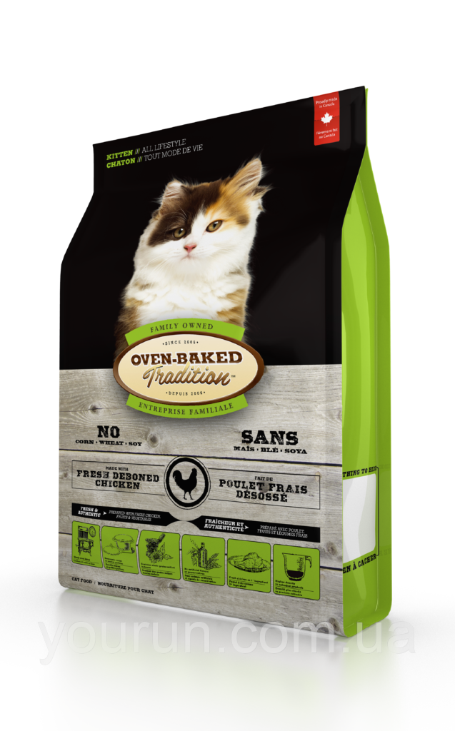 Oven-Baked Tradition kitten chicken — сухий корм для кошенят зі свіжим м'ясом курки 350 гр