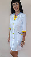 Жіночий медичний халат Веселка бавовна три чверті рукав