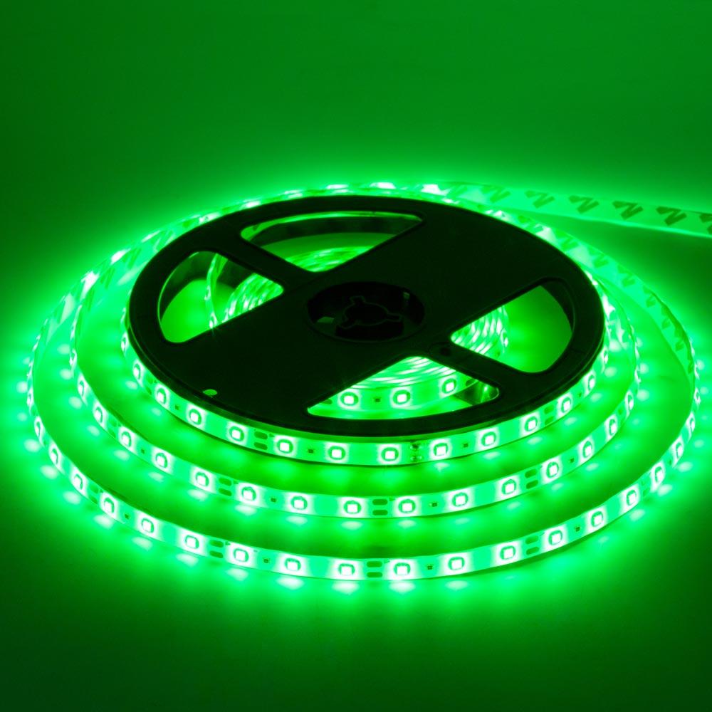 Led стрічка світлодіодна 12 В зелена smd2835 60 LED/m IP20 (лед стрічка, діодна стрічка)
