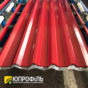 Профнастил несучий НС 44, профнастил НС-44 червоний, покрівельний профнастил НС-44 червоний RAL 3011 0.42, фото 2