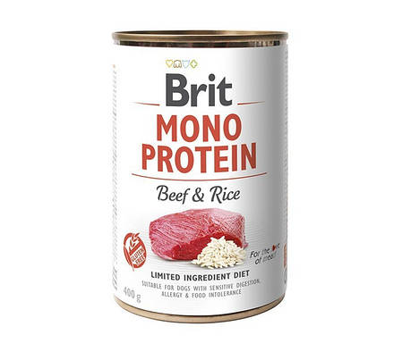 Консерви для собак Brit Mono Protein Beef/Rise з яловичиною і темним рисом 400 г, фото 3