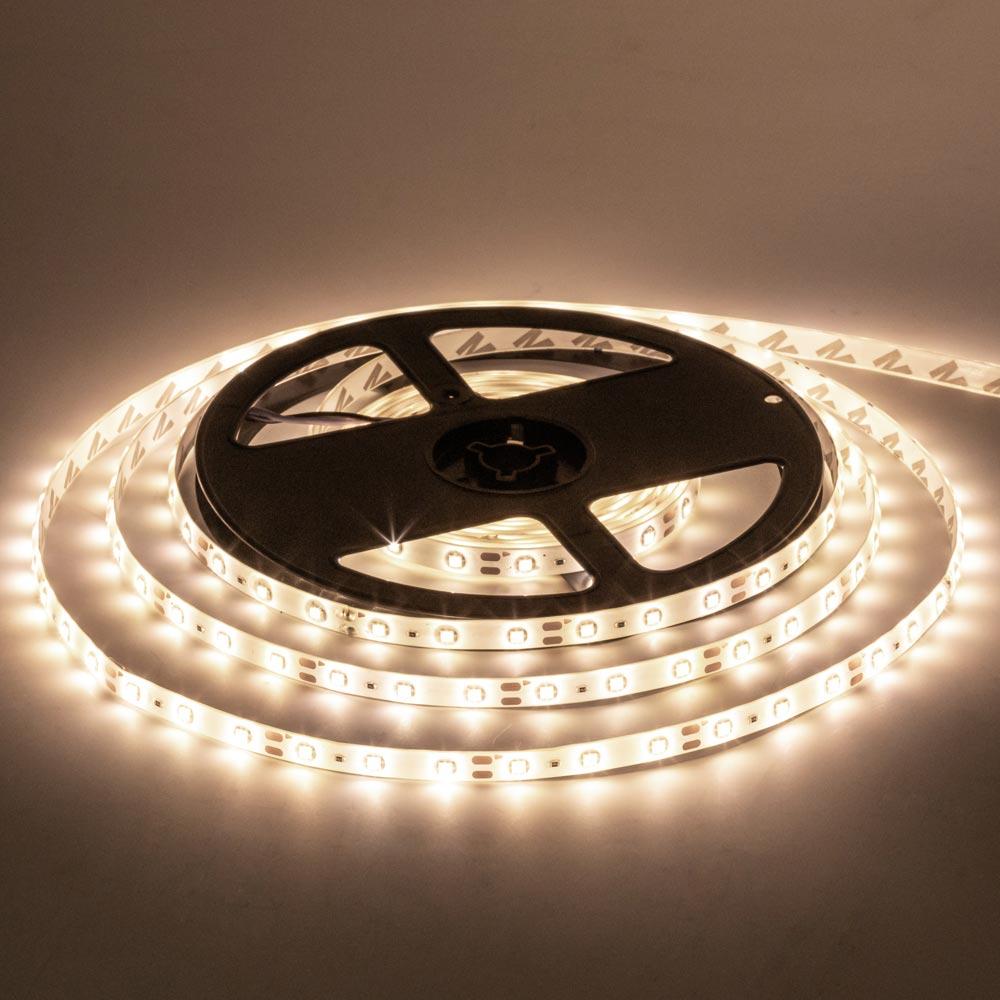 Led стрічка світлодіодна 12В тепла біла smd2835 60 LED/m IP20 (лед стрічка, діодна стрічка)