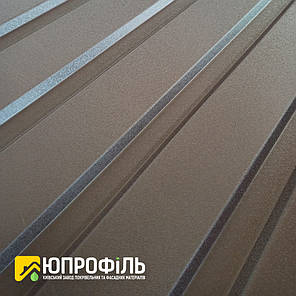Профнастил ПС15 Темно-коричневий RAL 8019 0.45 мм матове покриття РЕМА для забору, фото 2