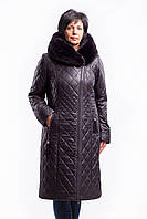 Женский пуховик пальто Mishele18079 цвет черный размер 48