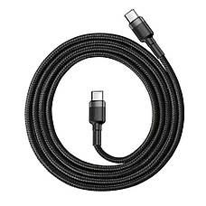 Кабель для зарядки телефона/ смартфона Baseus DP 2.0 Type-C 3А 1 м 60 Вт Сірий/ Чорний (CATKLF-GG1), фото 3