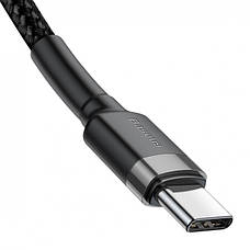 Кабель для зарядки телефона/ смартфона Baseus DP 2.0 Type-C 3А 1 м 60 Вт Сірий/ Чорний (CATKLF-GG1), фото 4