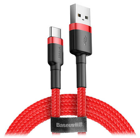 Кабель для зарядки телефона/ смартфона Baseus Cafule USB-Type-C 3А 50см Червоний (CATKLF-A09), фото 1