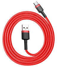 Кабель для зарядки телефона/ смартфона Baseus Cafule USB-Type-C 3А 50см Червоний (CATKLF-A09), фото 5