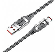 Кабель для зарядки телефона/ смартфона Baseus USB - Type-C 5 A 1 м Сріблястий (CATSS-A0S), фото 3
