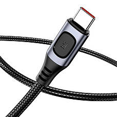 Кабель для зарядки телефона/ смартфона Baseus USB - Type-C 5 A 1 м Fast Charge Сірий (CATSS-A0G), фото 5