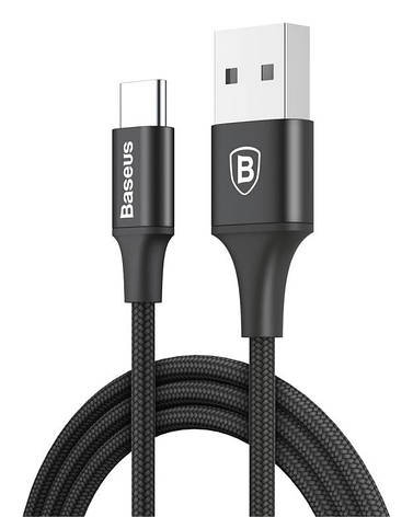 Кабель для зарядки телефона/ смартфона Baseus Rapid USB - Type-C 2A 1 м Індикатор Чорний (CATSU-B01), фото 1