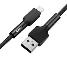 Кабель для зарядки телефона/ смартфона Baseus Silica Gel USB - Lightning 2.4 А 1 м Чорний (CALGJ-01), фото 3