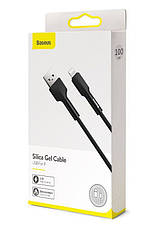 Кабель для зарядки телефона/ смартфона Baseus Silica Gel USB - Lightning 2.4 А 1 м Чорний (CALGJ-01), фото 5