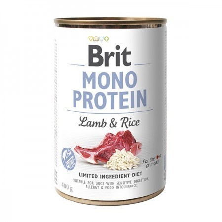 Консерви для собак Brit Mono Protein Lamb/Rise з ягням і темним рисом 400 г